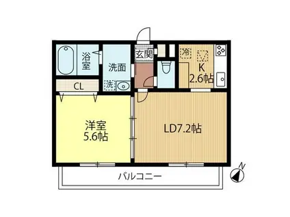 アトランティス朝日町(1LDK/4階)の間取り写真