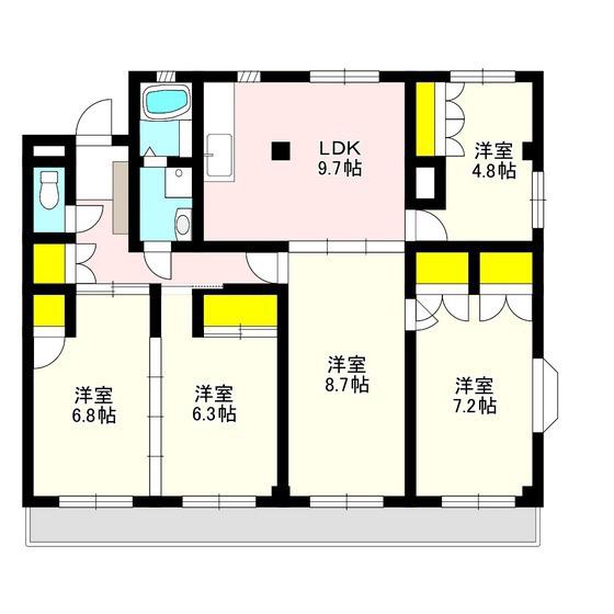 福室ハイツ(5DK/2階)の間取り写真