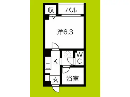 COLLECTION桜ノ宮I(1K/3階)の間取り写真