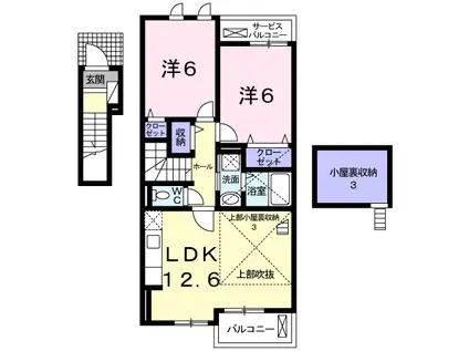 シンフォニー(2LDK/2階)の間取り写真