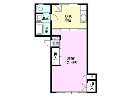 ハイムエビス(1DK/2階)の間取り写真