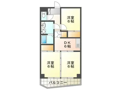 サンヒルズ松和花壇(3DK/3階)の間取り写真