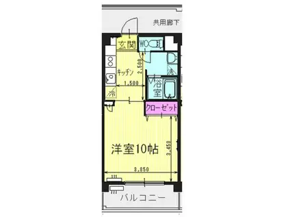 GRANVERDE南方 イースト&ウエスト(1K/5階)の間取り写真