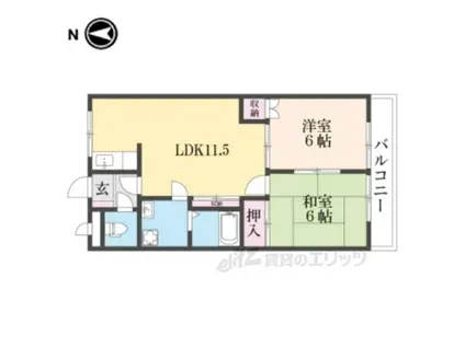 ファミーユ21(2LDK/2階)の間取り写真