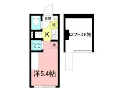 ル・ブラン小岩(ワンルーム/1階)の間取り写真