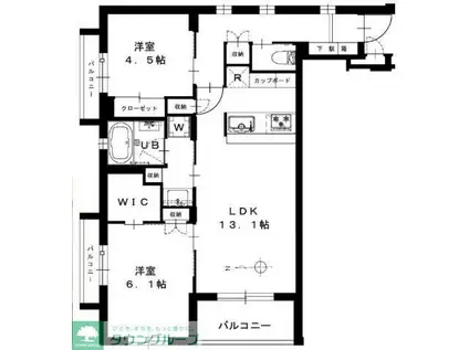 TKR5番館(2LDK/3階)の間取り写真