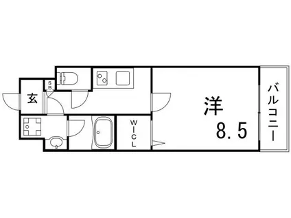 ブライジング(1K/2階)の間取り写真