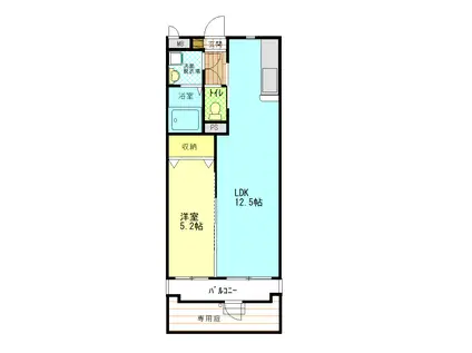 マエストロ伊勢(1LDK/1階)の間取り写真