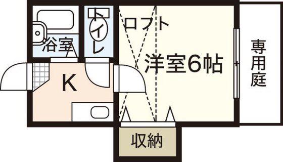 SAKURASAKU(1K/1階)の間取り写真