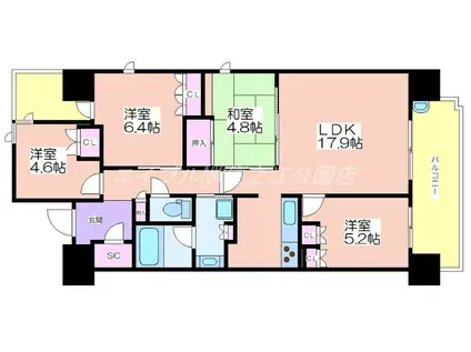 大阪ベイレジデンス(4LDK/10階)の間取り写真