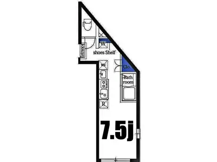 ラフォート横浜鶴見(ワンルーム/5階)の間取り写真