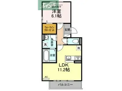 コートヴィレッジ東浦(1LDK/2階)の間取り写真