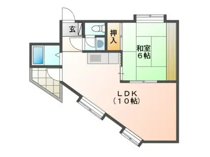 ファミティ弐番館(1LDK/3階)の間取り写真