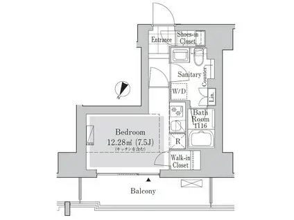 LIV CUORE JIMBOCHO (ワンルーム/11階)の間取り写真