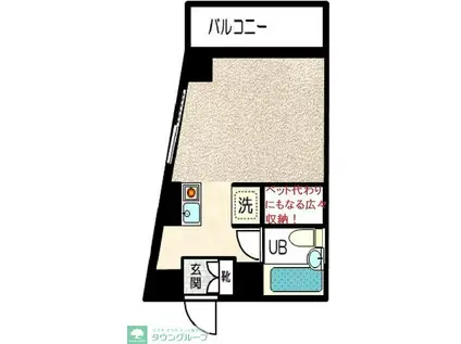 リーフビル(ワンルーム/2階)の間取り写真