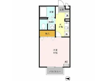 ネオコーポ・アイ(1K/2階)の間取り写真