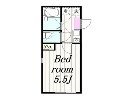 ナチュール湘南台(1K/2階)の間取り写真