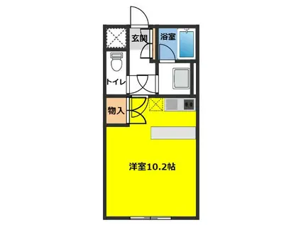 エバーグリーン(ワンルーム/1階)の間取り写真