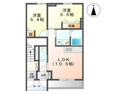 LIEN COLLINE(2LDK/1階)の間取り写真