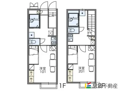 レオパレスひだまり(1K/2階)の間取り写真