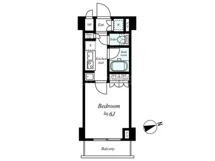 ルーブル川崎都町弐番館(1K/10階)の間取り写真