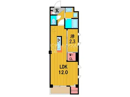 ビューノ東大島(1LDK/4階)の間取り写真