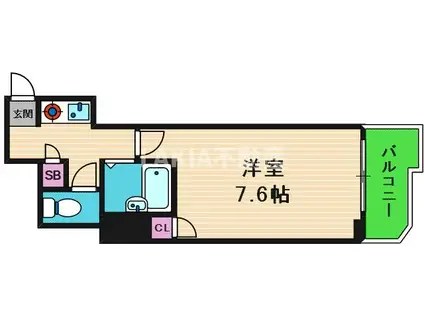 グリーンヒルズV番館(1K/6階)の間取り写真