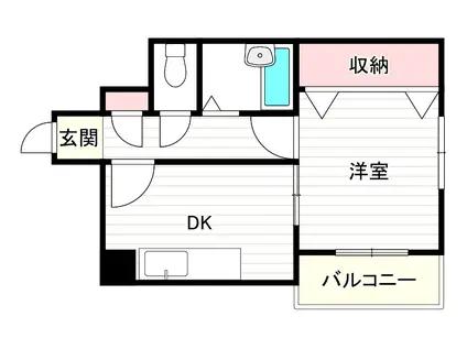OLIVE御崎(1DK/3階)の間取り写真