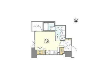 シティハウス東京新橋(ワンルーム/2階)の間取り写真