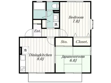 グレイスプラザII(2DK/2階)の間取り写真