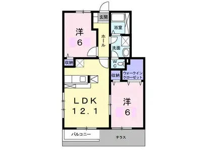 センチュリ-21H(2LDK/1階)の間取り写真