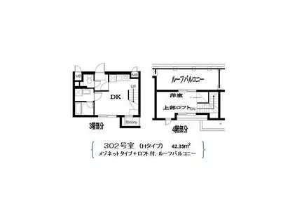 RESIDENCE NAKAMEGURO(1DK/3階)の間取り写真