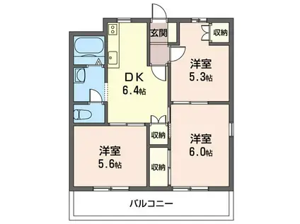 サン・ステージ(3DK/1階)の間取り写真