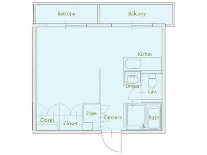 CASA NOAH高峯町(1K/3階)の間取り写真