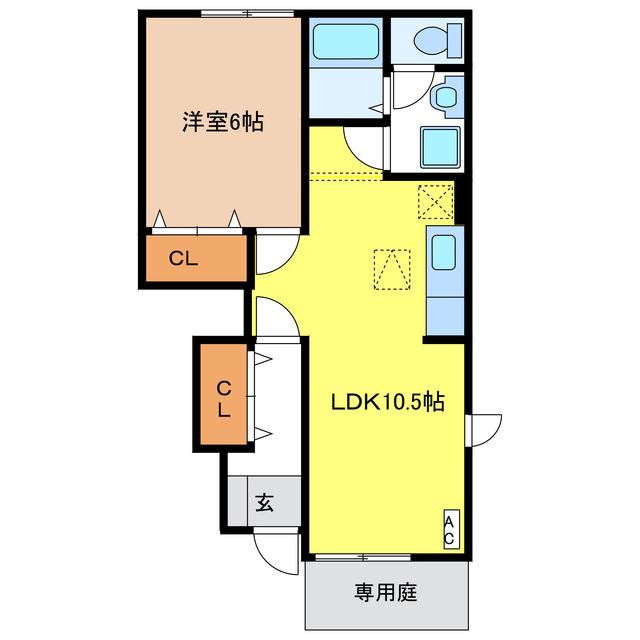 ナウビレッジ A(1LDK/1階)の間取り写真
