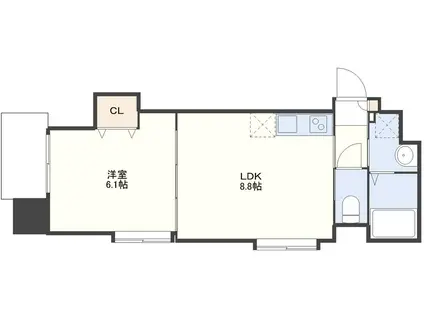 ブリシアけやき道ノ尾駅(1LDK/5階)の間取り写真