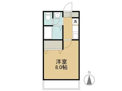 フィオーレ上東II(1K/1階)の間取り写真