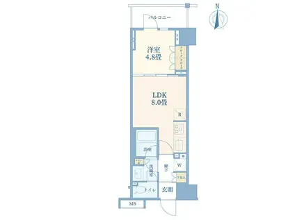 パークホームズ東陽町(1LDK/1階)の間取り写真