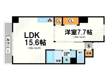 RITZ COURT(1LDK/2階)の間取り写真