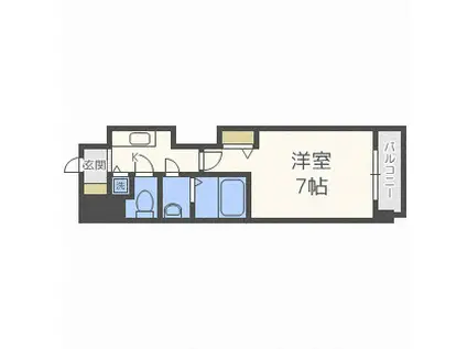 プレサンス谷町キャトル(1K/15階)の間取り写真