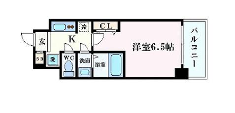 ユーレジデンス淀屋橋(1K/7階)の間取り写真