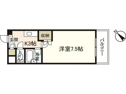 MELROSE壱番館(1K/5階)の間取り写真