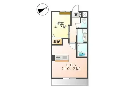 ウイングコート(1LDK/1階)の間取り写真