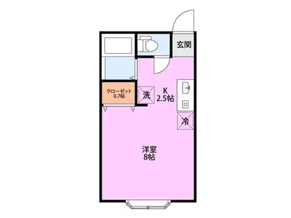 ウェブルーム 大学南(ワンルーム/1階)の間取り写真