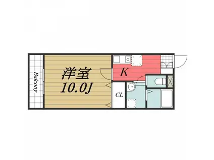 アルシオンA棟(1K/3階)の間取り写真