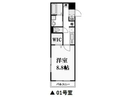 MISTRAL千代田町(1K/2階)の間取り写真