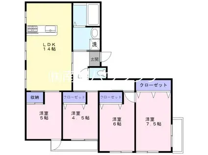 コアパレス常葉10(4LDK/4階)の間取り写真