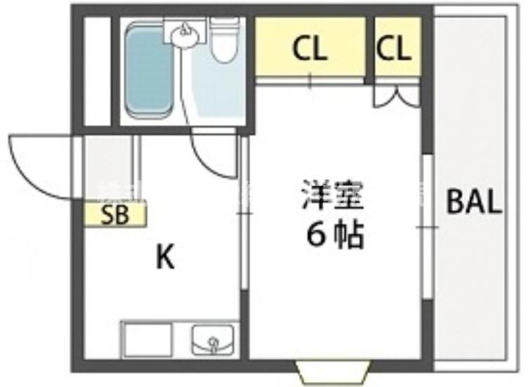 花園グレースマンション(1K/2階)の間取り写真