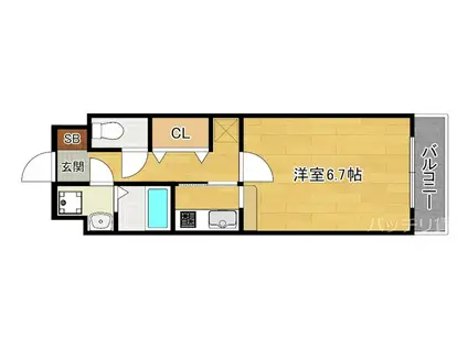 サニーサイドアップ(1K/8階)の間取り写真