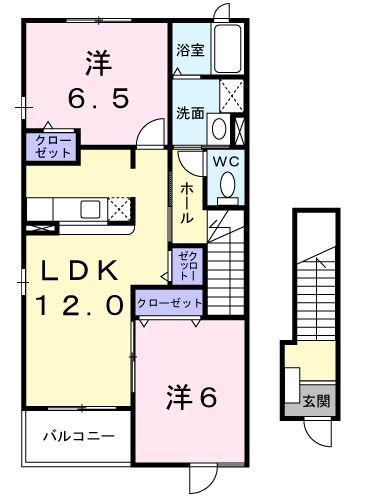 クラシック II(2LDK/2階)の間取り写真